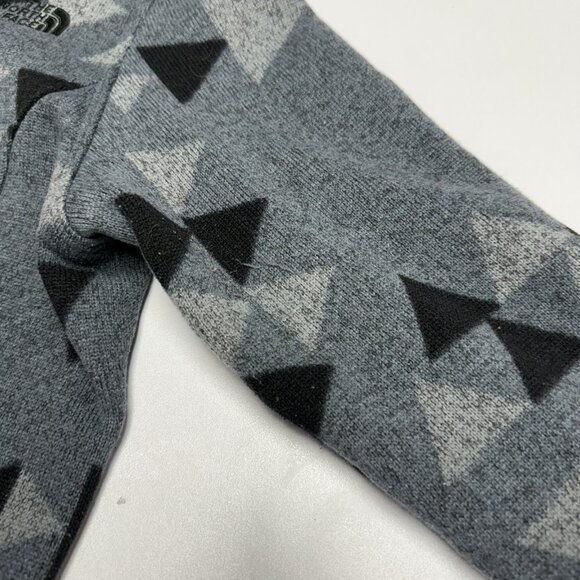 The North Face Fleece Jacket Womens Small 19x24 Gray Hood Geo Aztec - Picture 7 of 15